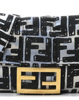 X JOSHUA VIDES Nylon FF Cloudy Mini Belt Baguette Bag White Celeste Black