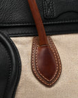 Canvas Smooth Calfskin Micro Tri-Color Luggage Natural Black Tan