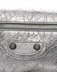 Metallic Agneau Arena Small Le Cagole Sling Bag Silver