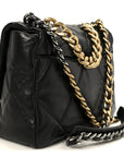 Lambskin Quilted Large CHNL 19 Flap Black