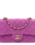 Tweed Quilted Mini Rectangular Flap Purple