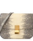 Lizard Medium Classic Box Flap Bag Natural