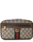 Soft GG Supreme Monogram Medium Ophidia Belt Bag Dark Brown