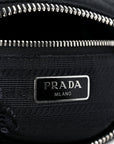 Nylon Tessuto Impuntu Quilted Crossbody Bag Black