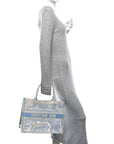 Canvas Embroidered Medium D1ORiviera Toile De Jouy Book Tote Light Blue