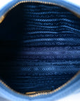 Re-Nylon Saffiano Stitched Mini Re-Edition 1995 Chaine Shoulder Bag Blue