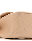Caviar Quilted Jumbo Double Flap Beige Clair