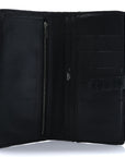 Shiny Alligator Bearn Gusset Wallet Black
