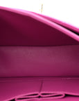 Lambskin Quilted Small Double Flap Purple