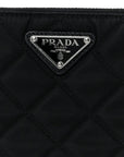 Nylon Tessuto Impuntu Quilted Crossbody Bag Black