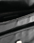 Crinkled Calfskin Monogram Medium Niki Chain Satchel Black