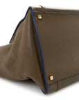 Baby Grained Medium Phantom Luggage Taupe Blue Trim