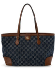 New Denim GG Monogram Medium Ophidia Shopping Tote Blue Tea Cuir