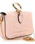 Nappa Matisse FF Embossed Nano Maxi Buckle Baguette Charm Rosa Quarzo