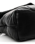 Lambskin Quilted Monogram Monochrome Small Loulou Puffer Chain Satchel Black