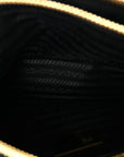 Tessuto Nylon Soft Calf Double Zip Crossbody Bag Black