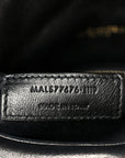 Lambskin Quilted Small Loulou Puffer Monogram Chain Satchel Black