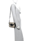 GG Supreme Monogram Horsebit 1955 Soft Small Shoulder Bag Beige Black