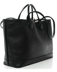 Textured Dollar Calfskin Medium Ophidia Shoulder Tote Bag Black