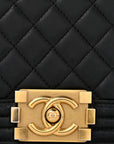 Lambskin Quilted Medium Boy Flap Black