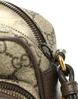 GG Supreme Monogram Textured Dollar Calfskin Web Small Ophidia Convertible Shoulder Bag Beige Ebony New Acero