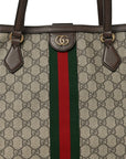 GG Supreme Monogram Medium Ophidia Shopping Tote Brown