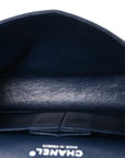Lambskin Quilted Medium Double Flap Navy