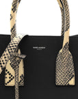 Grained Calfskin Embossed Python Small Sac De Jour Black