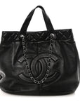Calfskin Large Trianon Tote Black