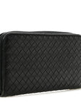 Nappa Intrecciato Zip Around Wallet Black