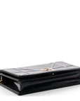 Metallic Patent Micro-Cannage Baby D1ORama Flap Bag Navy Blue