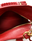 Grained Calfskin Neo Classic Gold Hardware Nano City Crossbody Medium Red