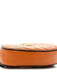 Vintage Effect Calfskin Matelasse Diagonal Torchon GG Marmont Belt Bag 95 38 Cognac