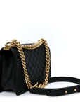 Caviar Quilted Medium Boy Flap Black