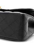 Caviar Quilted Small Double Flap Black