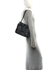 Crocodile Embossed Lambskin Monogram Medium Niki Chain Satchel Black