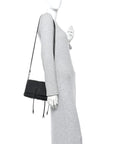 Nappa Intrecciato Small Double Pocket Flap Black