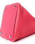 Taurillon Clemence Tri-Color Picotin Lock 18 PM Rose Extreme Rose Mexico Rouge De Coeur