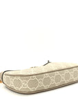 GG Supreme Monogram Textured Dollar Calfskin Web Mini Ophidia GG Handbag Beige Mystic White Oatmeal