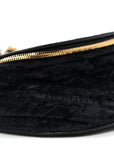 Crushed Velvet Logo Embossed XXS Souvenir Belt Bag Black