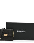 Caviar Quilted Boy Card Holder On Chain Black