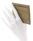 Nappa Intrecciato Credit Card Case Travertine