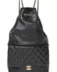 Lambskin Quilted Large In Seoul Backpack Black