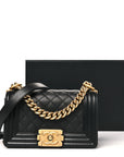 Caviar Quilted Small Boy Flap Black