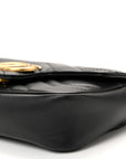 Calfskin Matelasse Super Mini GG Marmont Shoulder Bag Black