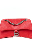 Arena Calfskin Small Crush Chain Bag Tomato Red