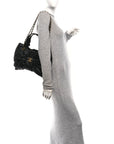 Lambskin Quilted Bow Bag Black