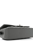 Caviar Quilted Medium Double Flap Grey