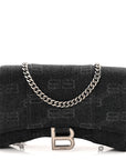 Denim BB Monogram Hourglass Chain Bag Black