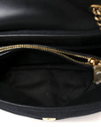 Fabric Y Quilted Monogram Small Loulou Chain Satchel Black